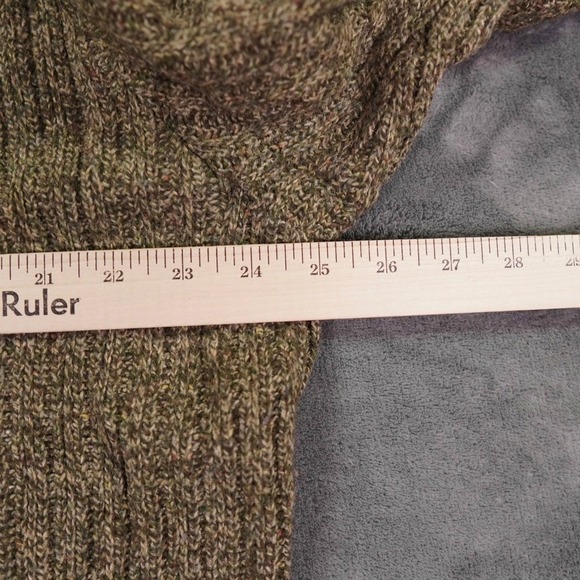 Eddie Bauer Sweater Mens Large Brown Pullover Military Crew Neck Elbow Patches - Picture 5 of 11